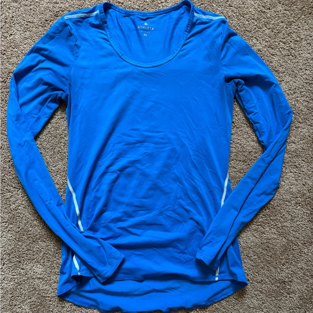 Athleta Vibrant Blue Long Sleeve Tee